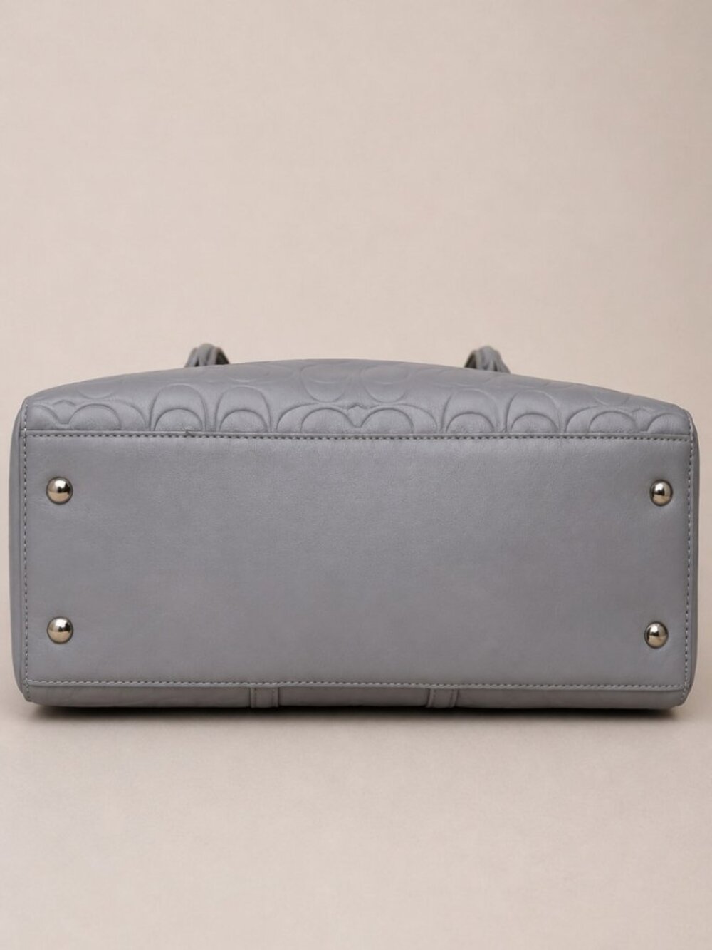 Coach Penelope Embossed Leather Satchel Gray 16577 Turnlock EUC - Picture 8 of 11